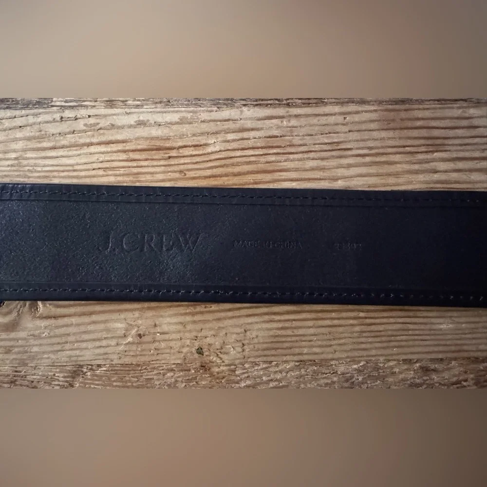 J. Crew Womens Black Leather Natural Twill Insert Corset Waist Belt Size Large - Picture 7 of 10